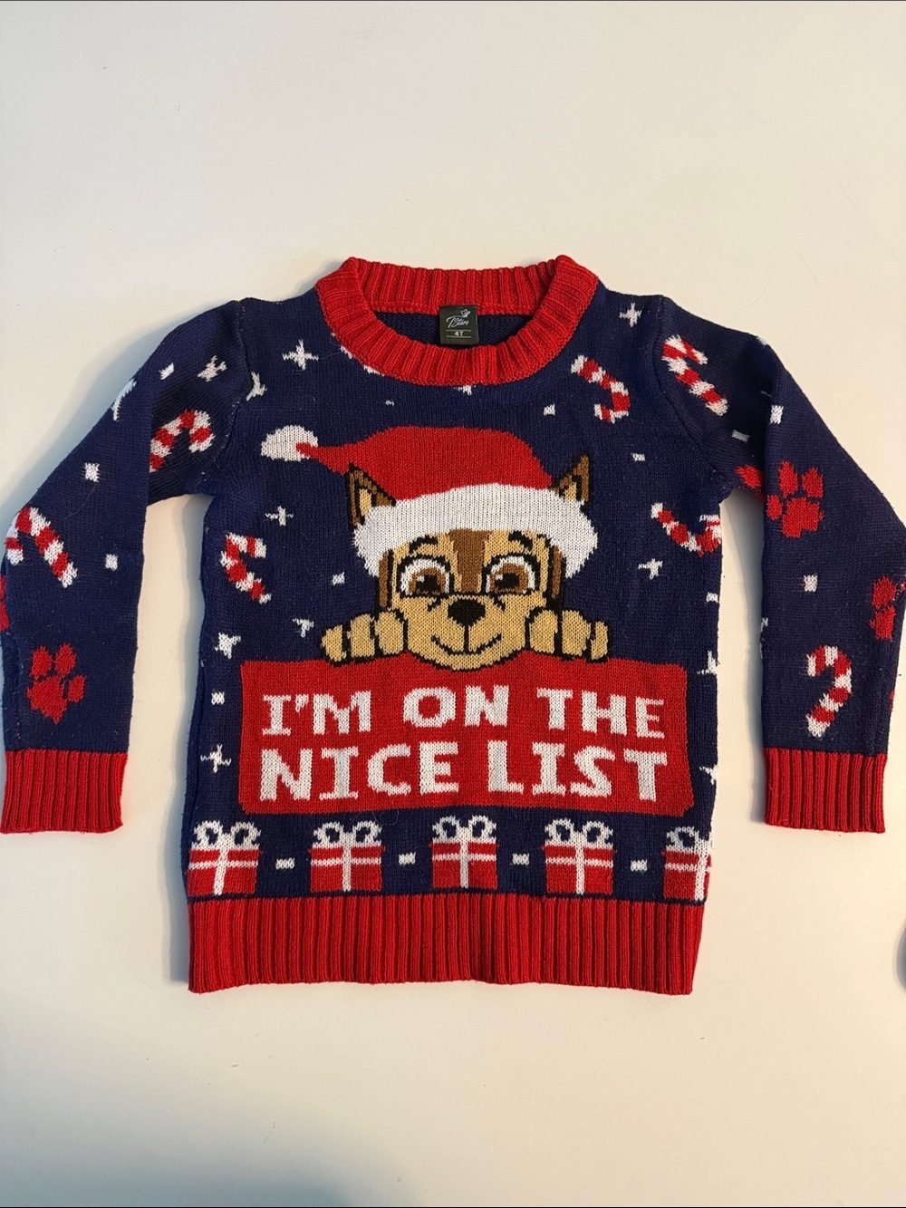 Paw Patrol Navy & Red Holiday Sweater - I'm On The Nice List